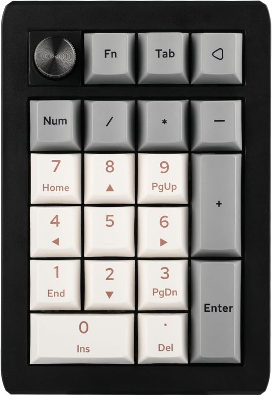 Photo 1 of EPOMAKER EK21 VIA Gasket Number Pad, Bluetooth 5.0/2.4ghz/Wired Hot Swappable Numpad, with Poron Foam, Aluminum Alloy Knob, 1000mAh Battery, Programmable for Win/Mac/Gaming (Wisteria Linear Switch