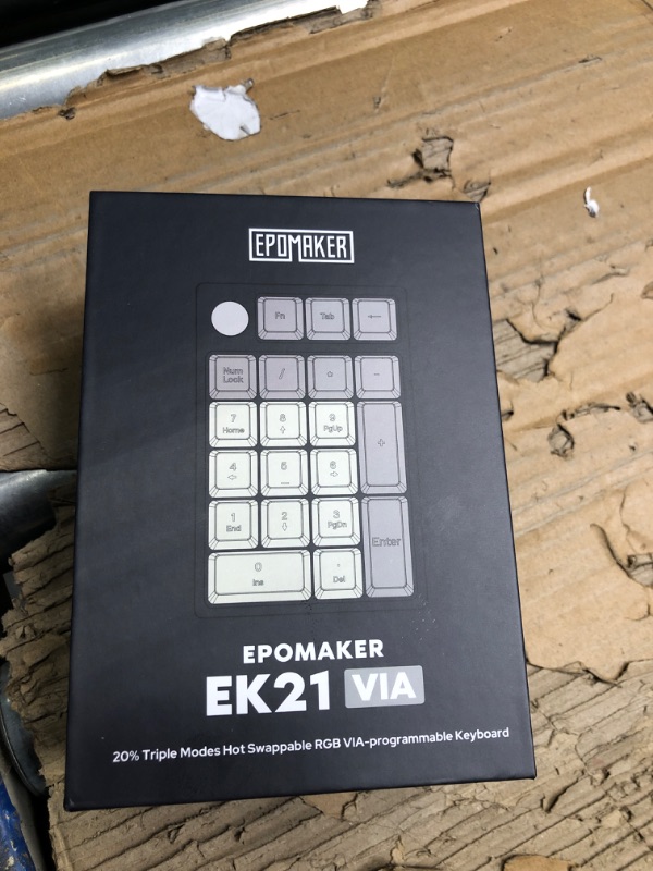 Photo 3 of EPOMAKER EK21 VIA Gasket Number Pad, Bluetooth 5.0/2.4ghz/Wired Hot Swappable Numpad, with Poron Foam, Aluminum Alloy Knob, 1000mAh Battery, Programmable for Win/Mac/Gaming (Wisteria Linear Switch