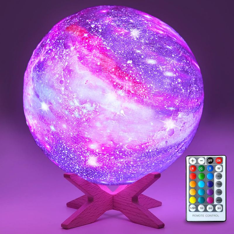 Photo 1 of ****USED*** MISSING STAND** Moon Lamp Galaxy Lamp 5.9 inch 16 Colors LED 3D Moon Light, Remote & Touch Control Lava Lamp Moon Night Light Gifts for Girls Boys Kids Women Birthday