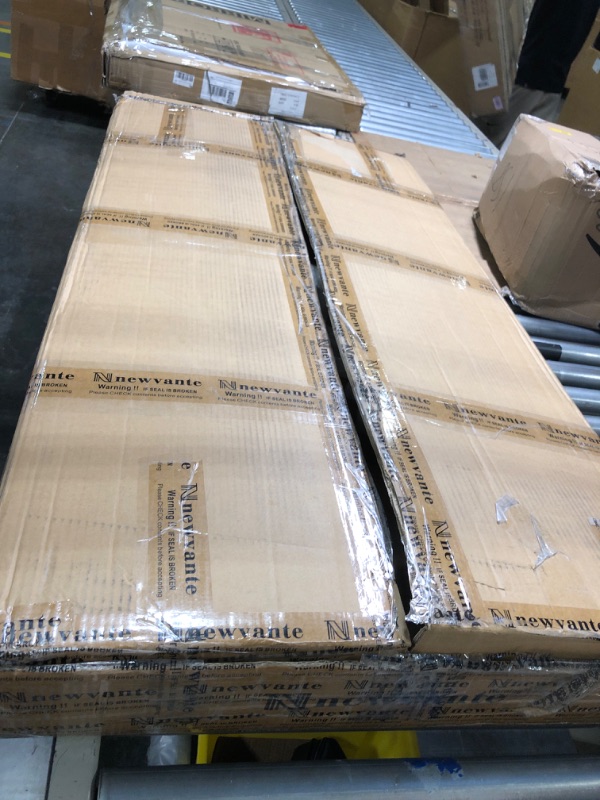 Photo 1 of Nnewvante Writing Computer Desk 46" Bamboo Home Office Table with 2 Drawers, Modern Furniture Simple Study Makeup Workstation 46''-Length