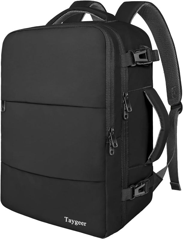 Photo 1 of Taygeer Travel Laptop Backpack for Men Women, Airplane Approved Travel Backpack Suitcase with Usb Charging Port, Lightweight College 35l Luggage Bag 15.6inch Laptop Backpack Gifts for Business,Black
