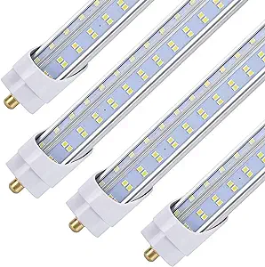 Photo 1 of 2-Pack),8 Foot LED Bulbs,120W 13500lm 6000K Cold White, Super Bright, T8 T10 T12 LED Tube Lights, V Shaped 8FT LED Tube Light 270 Angle,FA8 Single Pin LED Lights, Clear Cover