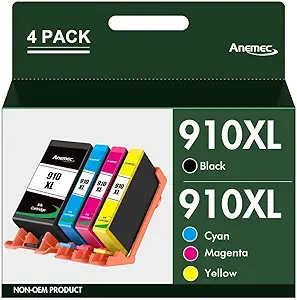 Photo 1 of 910xl Ink Cartridges Replacement for Hp 910xl Ink Cartridges Combo Pack for Hp Officejet Pro 8020 Ink Cartridges Used with HP OfficeJet Pro 8025 8035 8028 8022 8015 Printers, 4 Pack