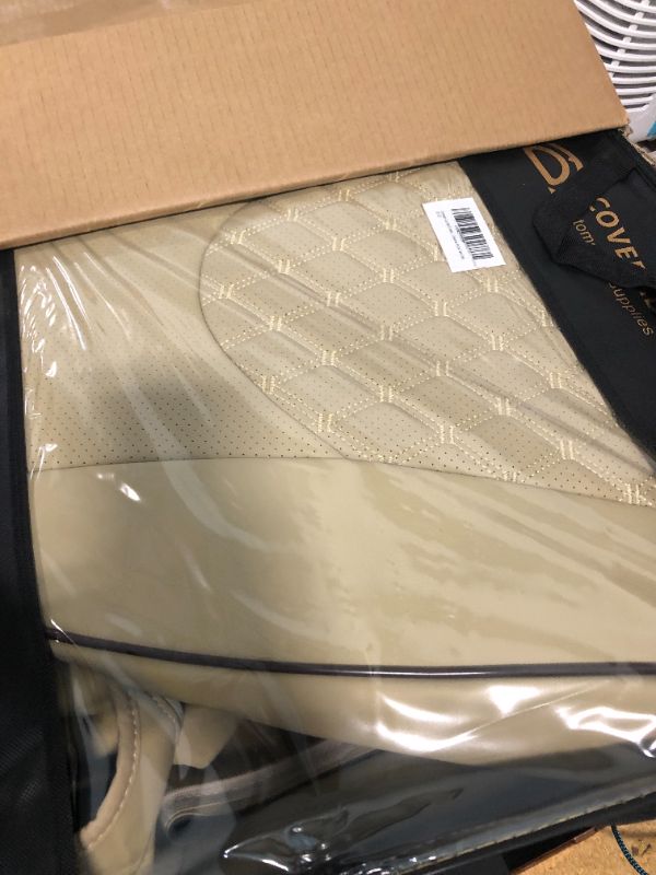 Photo 1 of **READ NOTES BEFORE PURCHASING ITEM** 
Car Seat Covers, Car Seat Covers Front Seats, 2-Pack Front Seat Cover with Lumbar Support, Faux Leather Waterproof Car Seat Protectors, Automotive Seat Covers Universal Fit for Cars BEIGE (Lumbar Support) Front