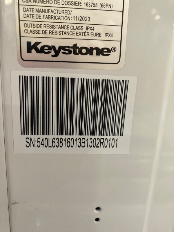 Photo 3 of *UNABLE TO TEST - SEE PICS - PLUG HEAD NEEDS TO BE SWAPPED FOR AMERICAN PLUG*
Keystone 12,000 BTU 115V Wall Mounted Air Conditioner & Dehumidifier with Remote Control - Quiet Wall AC Unit for Bedroom, Bathroom, Nursery, Medium Sized Rooms up to 550 Sq.Ft.