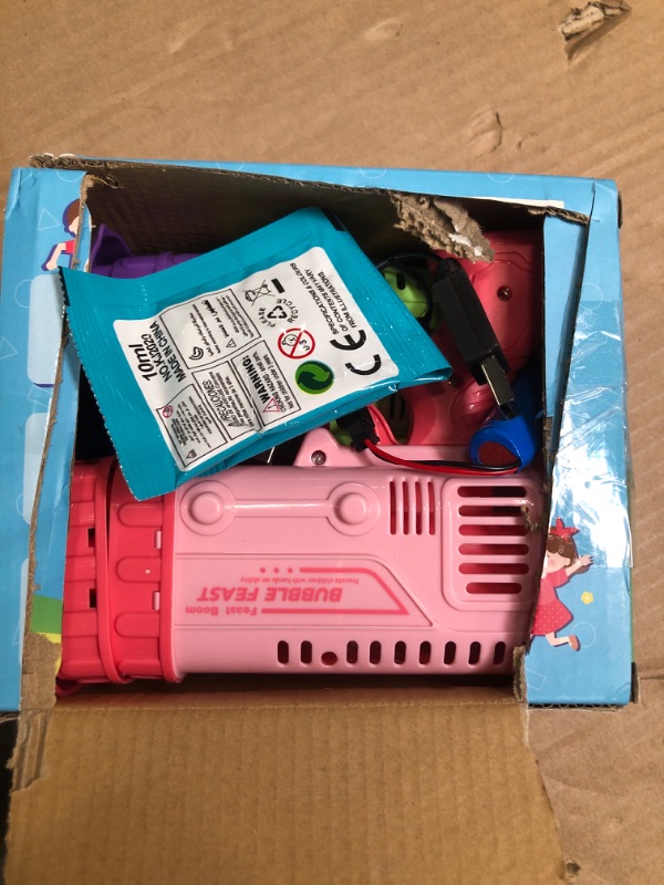 Photo 1 of 2 Pack Mini Bubble Machine Gun, 36 Holes Bubble Gun Blaster for Kids & Toddlers 3+, Mini Bubbles Blower with Solution, for Boys, Outdoor, Party, Toys, Wedding, Gifts (Pink & Purple & Green)