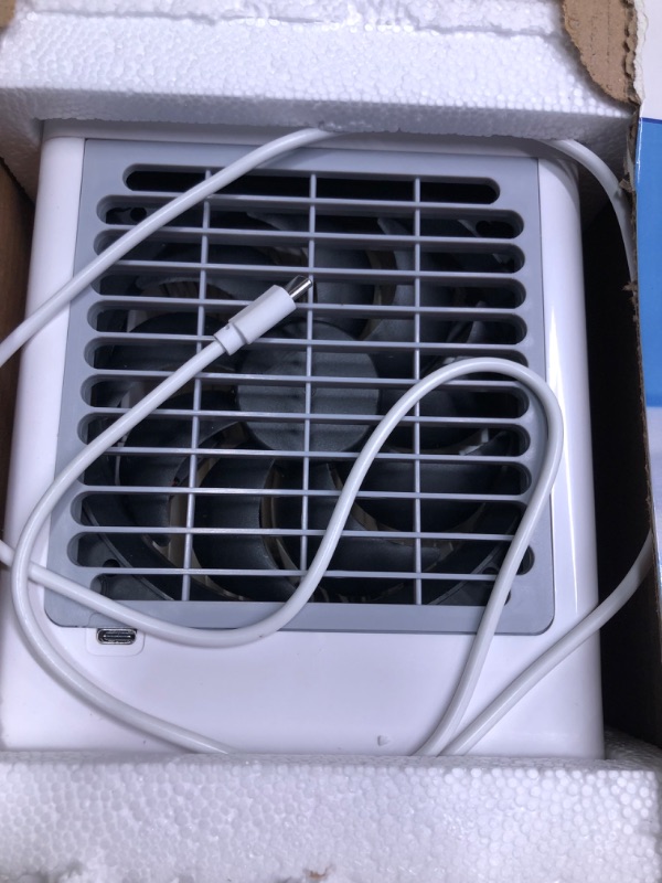 Photo 3 of ****USED*** Personal Air Conditioner Mini AC, 3 Speeds 450ML Water Tank Room Evaporative Air Cooler Cooling Fan with Timer, Aromatherapy Notch, Spray Function, Portable AC Units for Rooms and Office Personal Air Conditioner Mini AC, 3 Speeds 450ML Water T