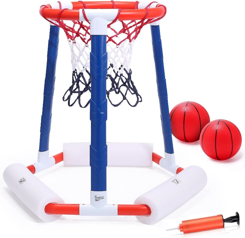 Photo 1 of *** MISSING PARTS TO MAKE IT FUNCTIONAL***
 Pool Basketball Hoop,Kids Swimming Pool Basketball Hoop Set with Backboard,3 Balls &Pump for Summer,Indoor Basketball Hoop for Toddler,Pool Games Toys for Kids Adults Ages 2-4 3-5 6-8 12