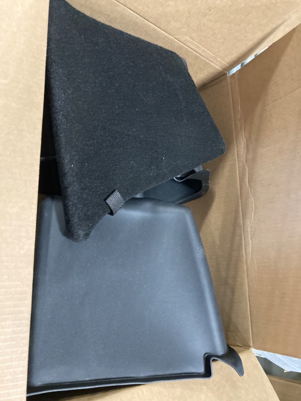 Photo 2 of 2024-2022 Tesla Model Y Rear Trunk & Rear Air Outlet Organizer with Lid 5-Seater Model Y Interior Accessories Trunk Side Storage Bins Box Protector Packets Black 2022-2024 MY5-Trunk and Rear Center Console