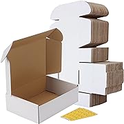 Photo 1 of RLAVBL 10x7x3 Inches Shipping Boxes Set of 25, White Small Corrugated Cardboard Box, Mailer Boxes for Packing Small Business