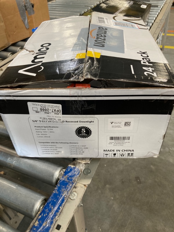 Photo 1 of Amico 24 Pack 5/6 inch 5CCT LED Recessed Lighting, Dimmable, 12.5W=100W, 950LM, 2700K/3000K/4000K/5000K/6000K Selectable, Retrofit Can Lights with Baffle Trim, IC & Damp Rated - ETL & FCC Certified