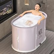 Photo 1 of Portable Bathtub For Shower Stall, Large Foldable Soaking Bathing Tub for Adults, Separate Family Bathroom Japanese SPA Collapsible Tub, Ideal for Hot Bath Ice Bath-No installation required