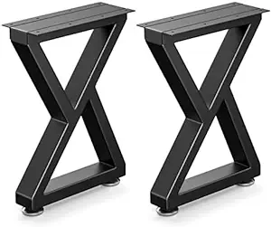 Photo 1 of 16" Metal Bench, Desk and Coffee Table Legs, Heavy Duty Furniture Legs, Black End Table Legs, DIY Legs (H16" x W11.8", Set of 2)