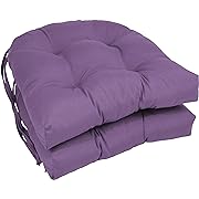 Photo 1 of Blazing Needles 16-inch Twill Rounded Back Chair Cushion, 2 Count (Pack of 1), Grape