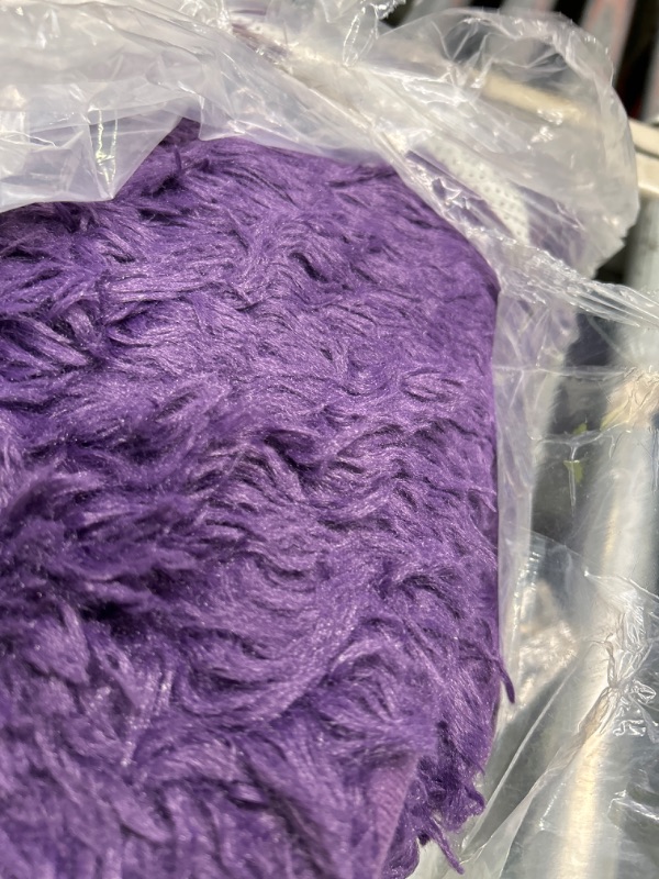 Photo 2 of Dark Purple Area Rug for Living Room, 5x8 Feet Fluffy Shaggy Rugs for Bedroom, Super Soft Fuzzy Carpet Rug for Kids Girls Room Dorm Nursery Indoor Home Decor 5 x 8 Feet Dark Purple