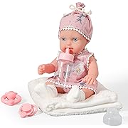 Photo 1 of 12in Baby Doll toys for 2 + year old girl Gift Box with delicately dressed doll bottle rattle pacifier and a blanket