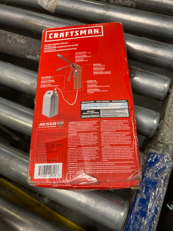 Photo 2 of CRAFTSMAN Battery Powered Sprayer Wand (CMXCAFG190640)