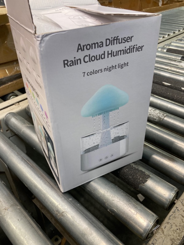 Photo 2 of Cloud Rain Humidifier Water Drip 450ml, Cloud Rain Aromatherapy Essential Oil Diffuser with Unique Cloud Design, Raining Cloud Night Light Diffuser with 7 Colors LED Light for Bedroom Home Office White