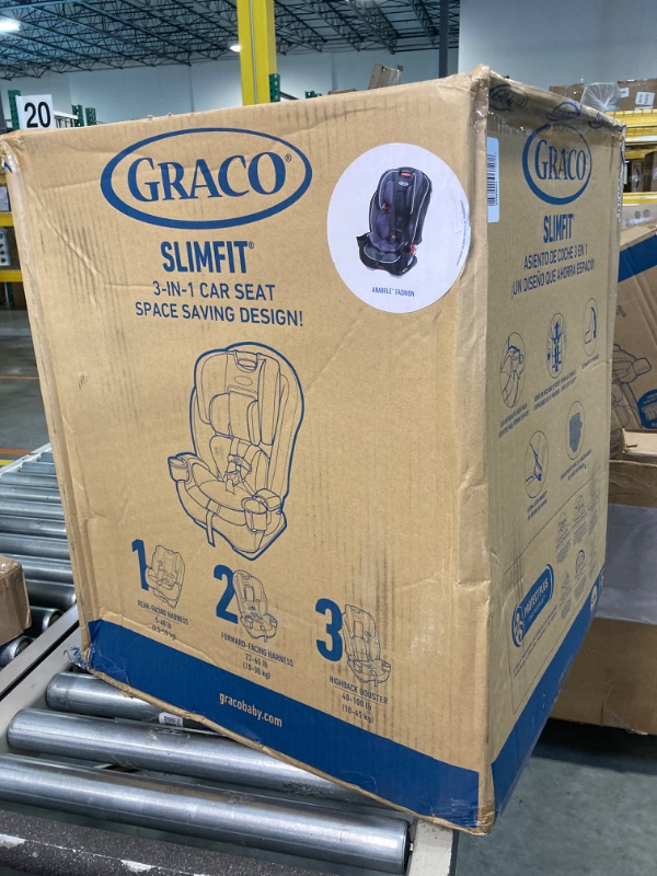 Photo 3 of Graco SlimFit 3 in 1 Car Seat, Slim & Comfy Design Saves Space in Your Back Seat, Annabelle, 1 Count (Pack of 1) SlimFit Annabelle