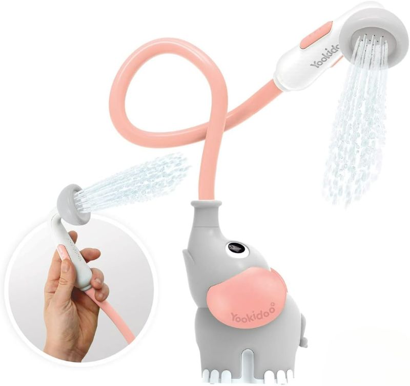 Photo 1 of ***USED**Yookidoo Baby Bath Shower Head - Elephant Bath Toy and Trunk Spout Rinser - for Newborn Babies in Tub Or Sink (Pink)