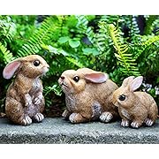 Photo 1 of Bunny Decor Yard Decorations Outdoor Set of 3, Bunny Decorations for Home Garden Outdoor Statues, Easter Rabbit Figurines mom Gifts