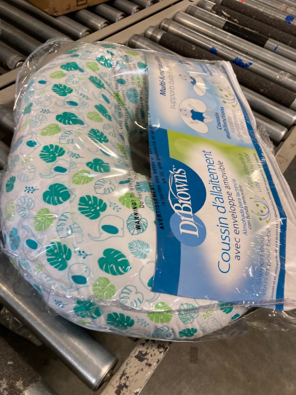 Photo 1 of Dr. Brown's Breastfeeding Pillow with Removable Cover for Nursing Mothers, Machine Washable, Cotton Blend, Green Breastfeeding Pillow, Green