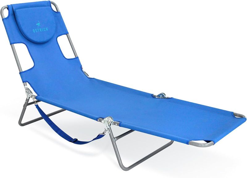 Photo 1 of  ****USED***FOR PARTS ONLY**SOLD AS IS NO RETURNS ***ALL SALES ARE FINAL***FRAME IS BENT*** Ostrich Chaise Lounge Beach Chair for Adults with Face Hole- Versatile, Folding Lounger for Outside Pool, Sunbathing and Reading on Stomach - Deluxe, Foldable Layi