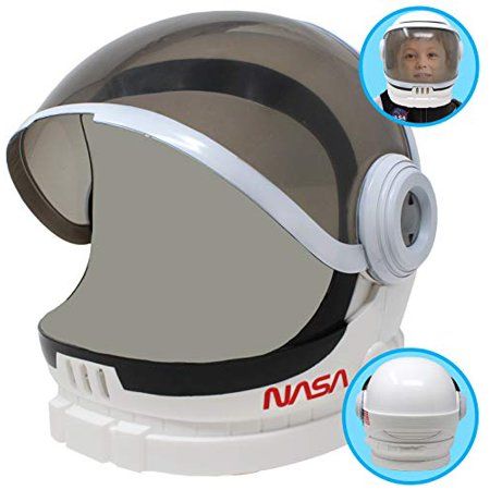 Photo 1 of Astronaut Helmet with Movable Visor Pretend Play Toy Set for Kids Unisex School Classroom Dress up White