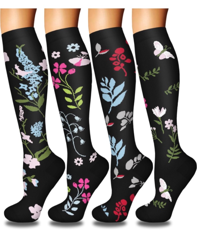 Photo 1 of Iseasoo 4 Pairs Compression Socks for Women Circulation-Best Support for Nurses,Running,Athletic,Travel