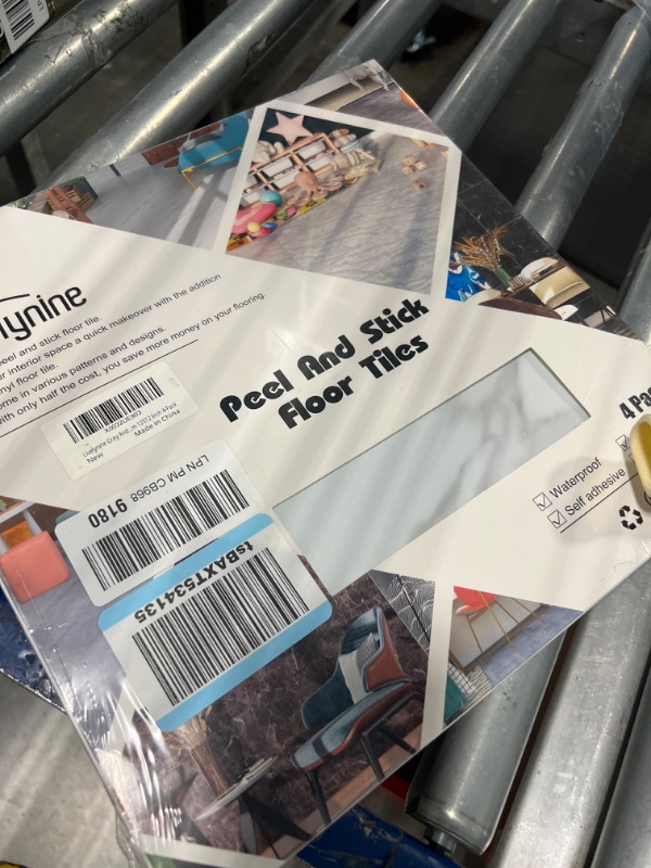 Photo 1 of Livelynine Peel and Stick Floor Tile 12X12 Thick Grey Ashwood Bathroom Floor Tiles Peel and Stick Flooring Waterproof Removable Vinyl Flooring for Kitchen Squares Gray Wood Laminate Sticky 4-Tiles