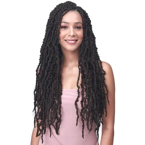 Photo 1 of Bobbi Boss Butterfly Pre-Loop Crochet Braid Nu Locs Distressed 24"
