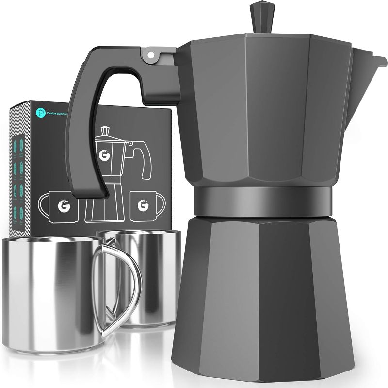 Photo 1 of *** FOR PARTS ONLY ** NO RETUNRS***
Coffee Gator Moka Pot - 6 Cup, Stovetop Espresso Maker - Classic Italian and Cuban Coffee Percolator w/ 2 Stainless-Steel Cups – Matte Grey Aluminum