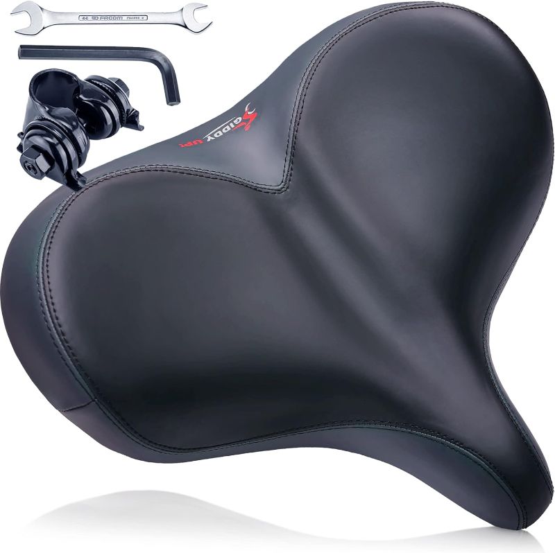 Photo 1 of 
Giddy Up! Bike Seat - Comfortable PREMIUM Bike Saddle for Exercise and Road Bicycle with LED - Wide Padded Bicycle Saddle for Peloton - Replacement Comfort...