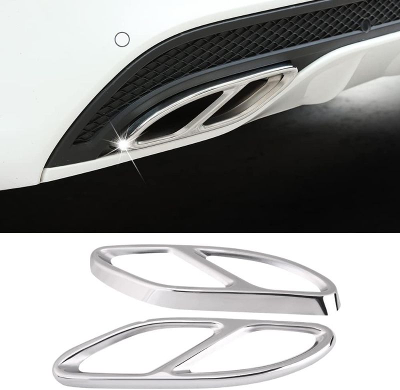 Photo 1 of 
Car Exterior Exhaust Pipe Mufflers Cover, 1 Pair Exhaust Tail Pipe Cover Trims Silver for W246 W246 W205 W212 W213 GLC-Class X253 GLE-Class W166 GLS-Class X166
