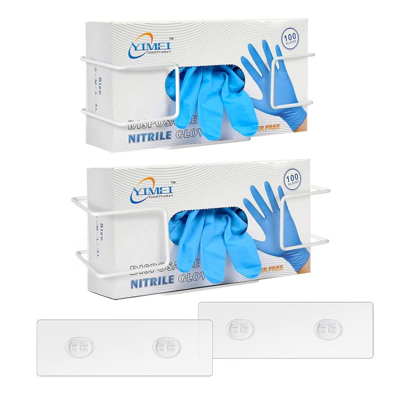 Photo 1 of 
Glove Box Holder for Wall Mount, Disposable Glove Dispenser, 2 Pack Metal Glove Dispenser Wire Rack Box for Organizer Rubber Latex Gloves Masks Facial...