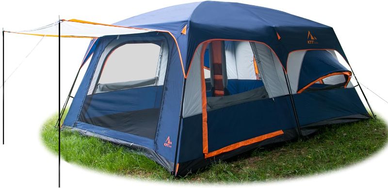 Photo 1 of 
KTT Extra Large Tent 10-12 Person(A),Family Cabin Tents,2 Rooms,3 Doors and 3 Windows with Mesh,Straight Wall,Waterproof,Double Layer,Big Tent for Outdoor..