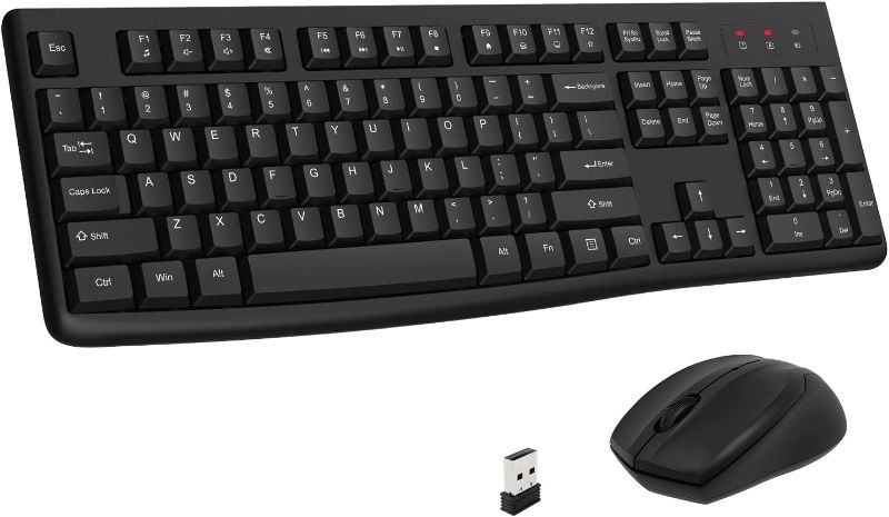 Photo 1 of 
Wireless Keyboard and Mouse Combo, EDJO Full-Sized 2.4GHz USB Computer Wireless Keyboard and Wireless Optical Mouse for Windows, Mac, Laptop/Desktop/PC