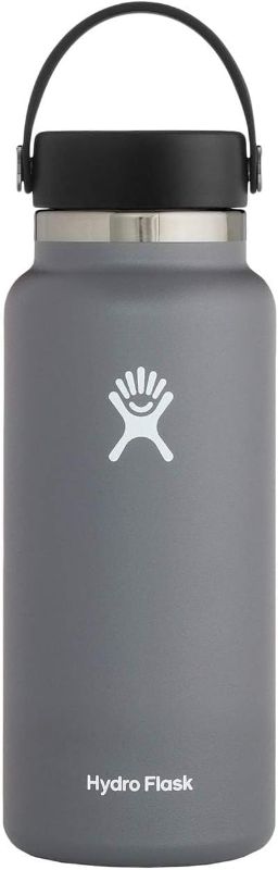 Photo 1 of 
HYDRO FLASK Wide Mouth vacuum insulated stainless steel water bottle with leakproof closeable lid for cold water drinks, sports, travel, car and school