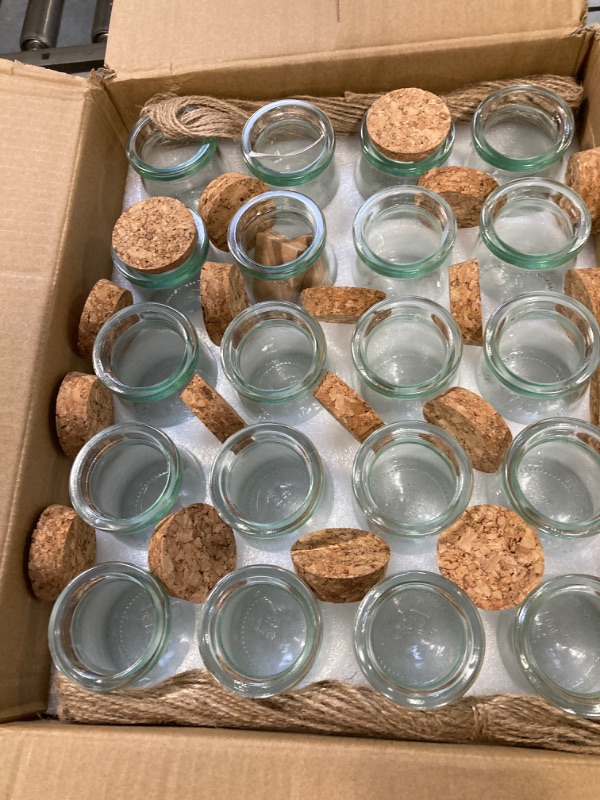 Photo 2 of 40 Pack Glass Favor Jars with Cork Lid, 3.4 oz Small Glass Bottles for Wedding Favor, Baby Shower, Party Favor, Gift Jars for Candy, Bonus Twine and Labels 40 Pack Gift Jar