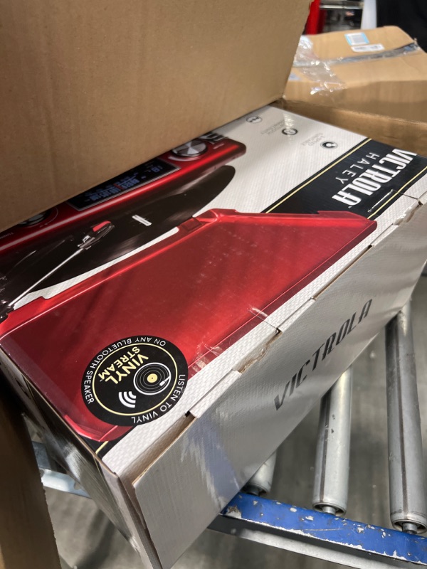 Photo 1 of ****USED***FOR PARTS ONLY***SOLD AS IS **ALL SALES ARE FINAL***NO RETURNS*** Victrola 50's Retro Bluetooth Record Player & Multimedia Center with Built-in Speakers - 3-Speed Turntable, CD Player, AM/FM Radio | Wireless Music Streaming | Red Red Record Pla