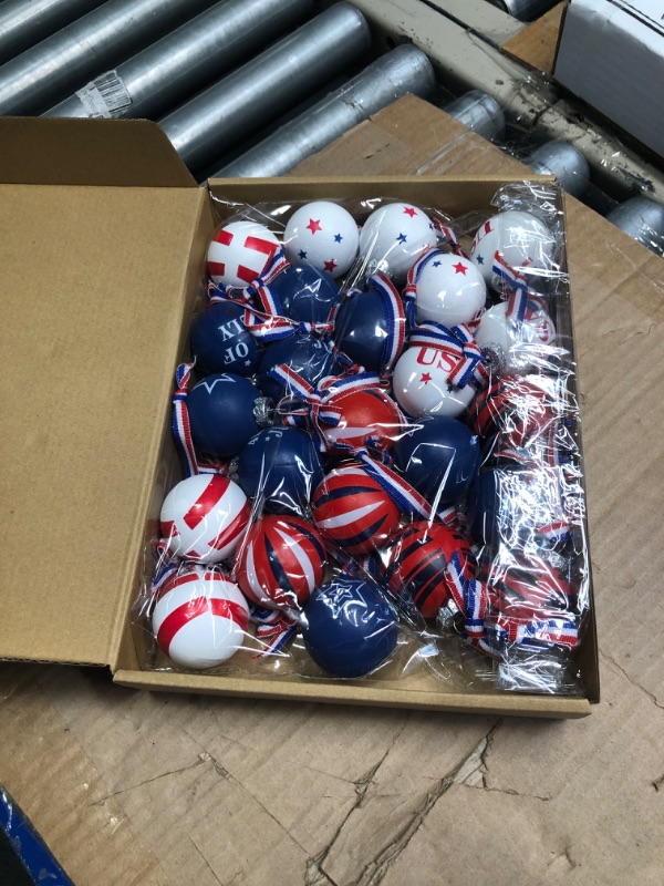 Photo 2 of 
Valery Madelyn 4th of July Decorations, Patriotic Ornaments for Labor Day Tree Decor, 16ct 3.15inch Red White and Blue Shatterproof Americana Fourth of July...