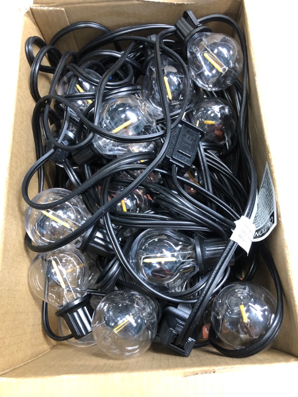 Photo 2 of addlon 50FT Outdoor String Lights, G40 Globe LED Patio Lights Waterproof with 27 Plastic Bulbs(2 Spare), ETL Listed Dimmable Outside Hanging Lights Connectable for Backyard Porch Deck