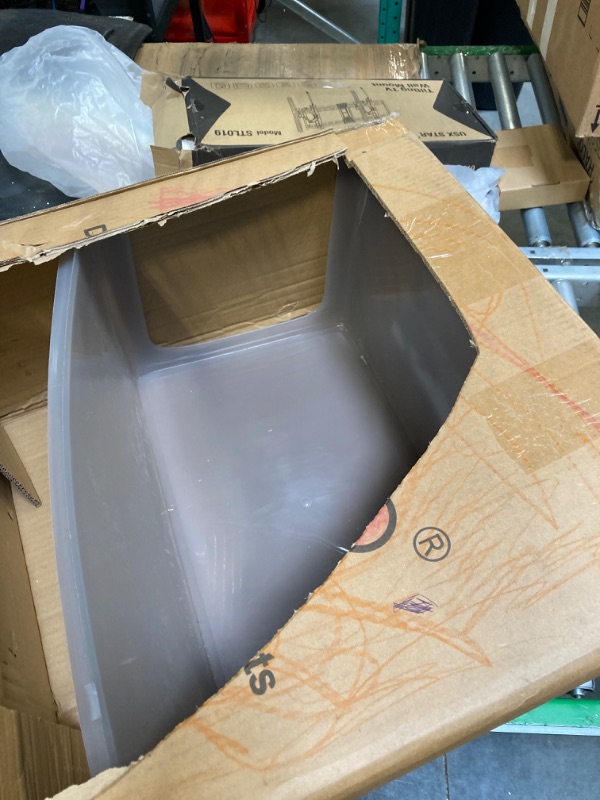 Photo 2 of ***FOR PARTS ONLY, NO RETURNS, broken corner, see picture***PetSafe ScoopFree Self-Cleaning Litter Box Privacy Hood - Works with ScoopFree 2nd Generation and Smart Litter Boxes, GreyLPNPMBO6495721
