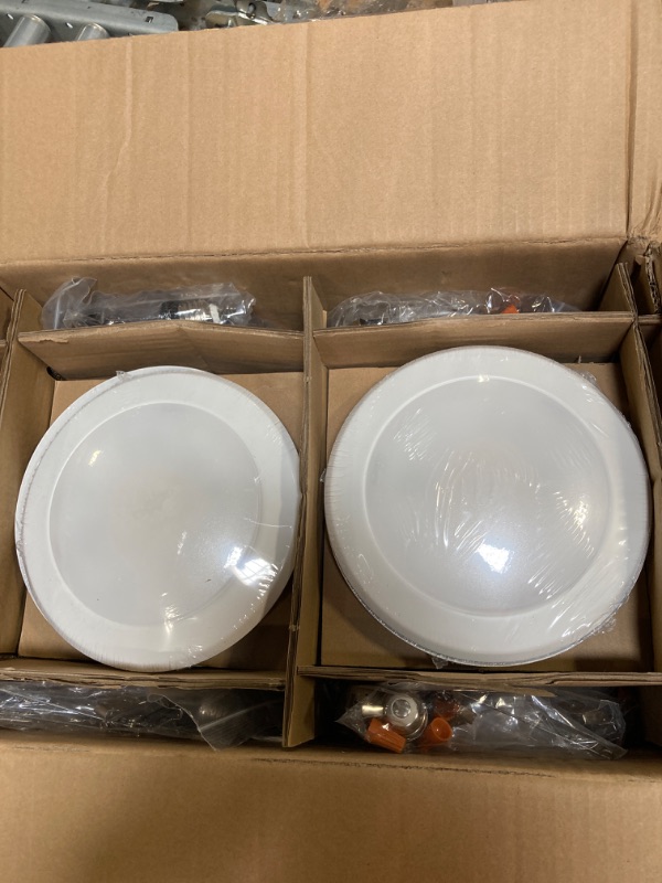 Photo 3 of 5/6 Inch Selectable CCT LED Disk Light Flush Mount, 3000K/4000K/5000K Adjustable, Dimmable Recessed Retrofit Ceiling Light, CRI90, 1050lm, 15W, Installs Into Junction Box or Recessed Can, 12 Pack