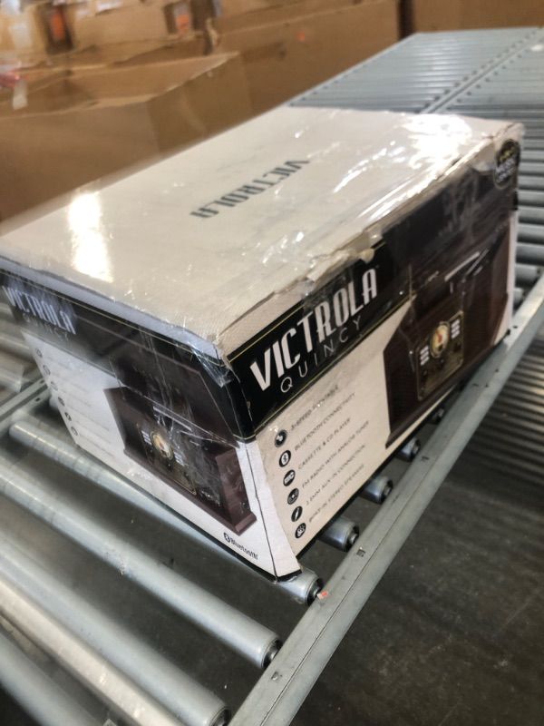 Photo 1 of Victrola Nostalgic 6-in-1 Bluetooth Record Player & Multimedia Center with Built-in Speakers - 3-Speed Turntable, CD & Cassette Player, AM/FM Radio | Wireless Music Streaming | Espresso Espresso Record Player