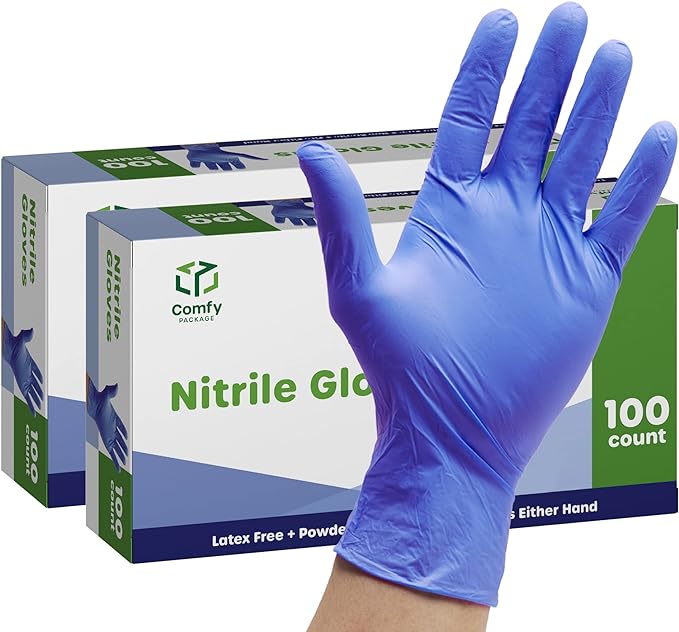 Photo 1 of ***factory direct product*** Comfy Package Nitrile Disposable Gloves - 4 mil. | Latex Free and Rubber Free | Non-Sterile Powder Free Gloves
