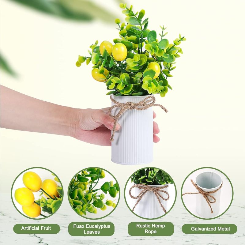 Photo 1 of  4 Pack Artificial Lemons Decoration for Home, Fake Lemon Centerpieces for Tables