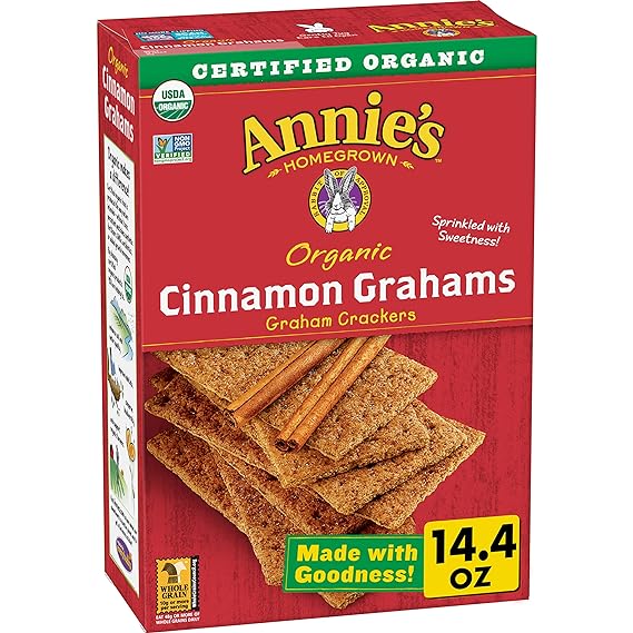 Photo 1 of **2 PACK** Annie's Organic Graham Crackers, Cinnamon, Made With Whole Grain, 14.4 oz
