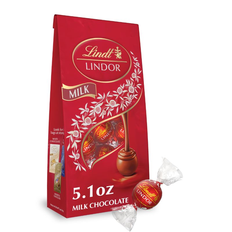 Photo 1 of **(Pack of 2)** Lindt LINDOR Milk Chocolate Candy Truffles, Milk Chocolate with Smooth, Melting Truffle Center, 5.1 oz. Bag Milk Chocolate 5.1 Ounce (Pack of 2)