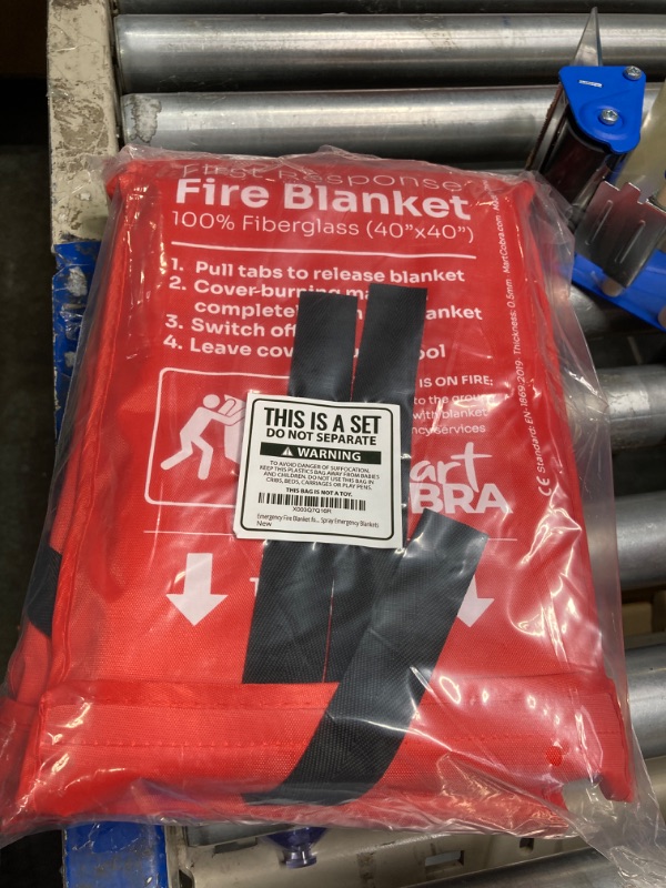 Photo 1 of Mart Cobra Fire Blanket for Home Safety x4 Emergency Fire Blanket for Kitchen Fiberglass Fire Blankets Fireproof Blanket House Fire Safety Flame Retardant Fabric Home Safety Tarp Grease Spray [4 Pack] Fire Blanket (40" x 40")